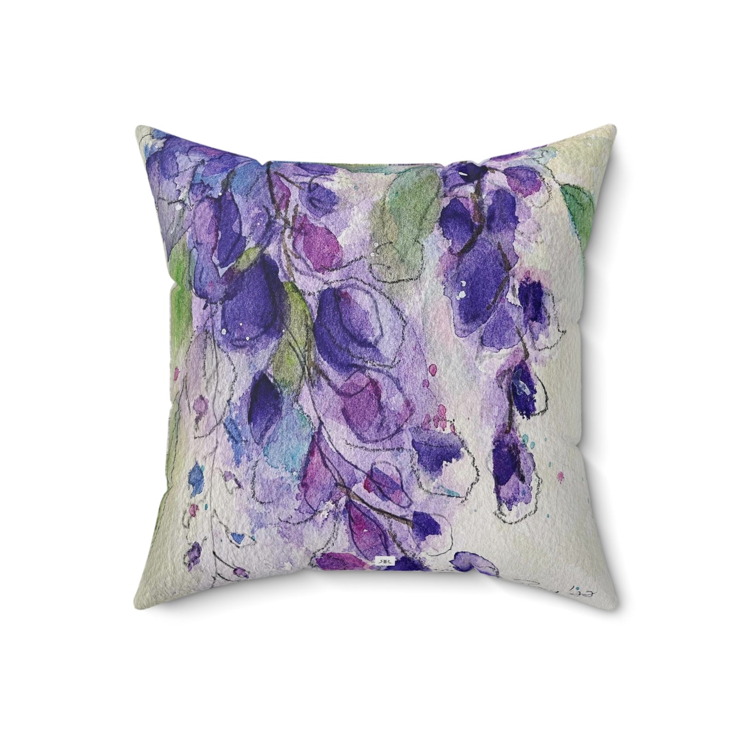 Purple Wisteria Indoor Spun Polyester Square Pillow