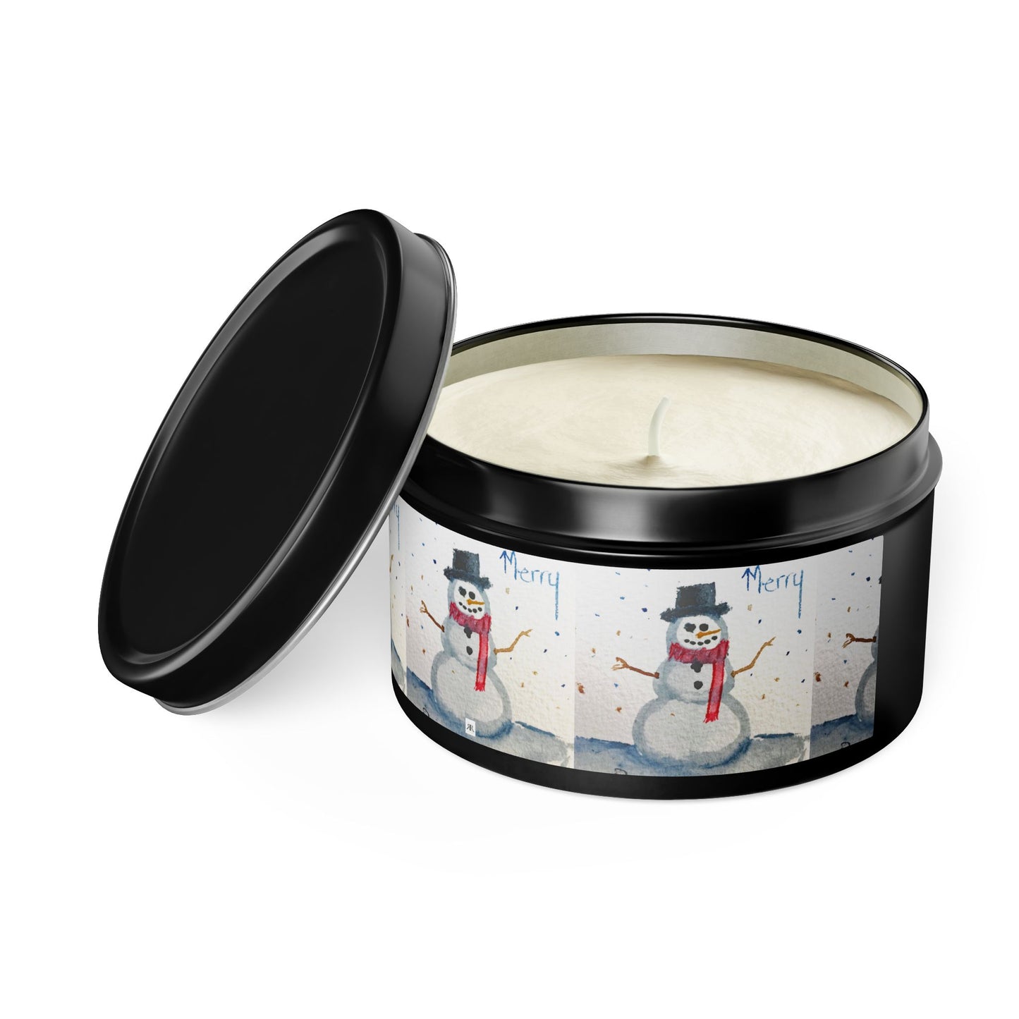 Tin Candle-Merry Snowman