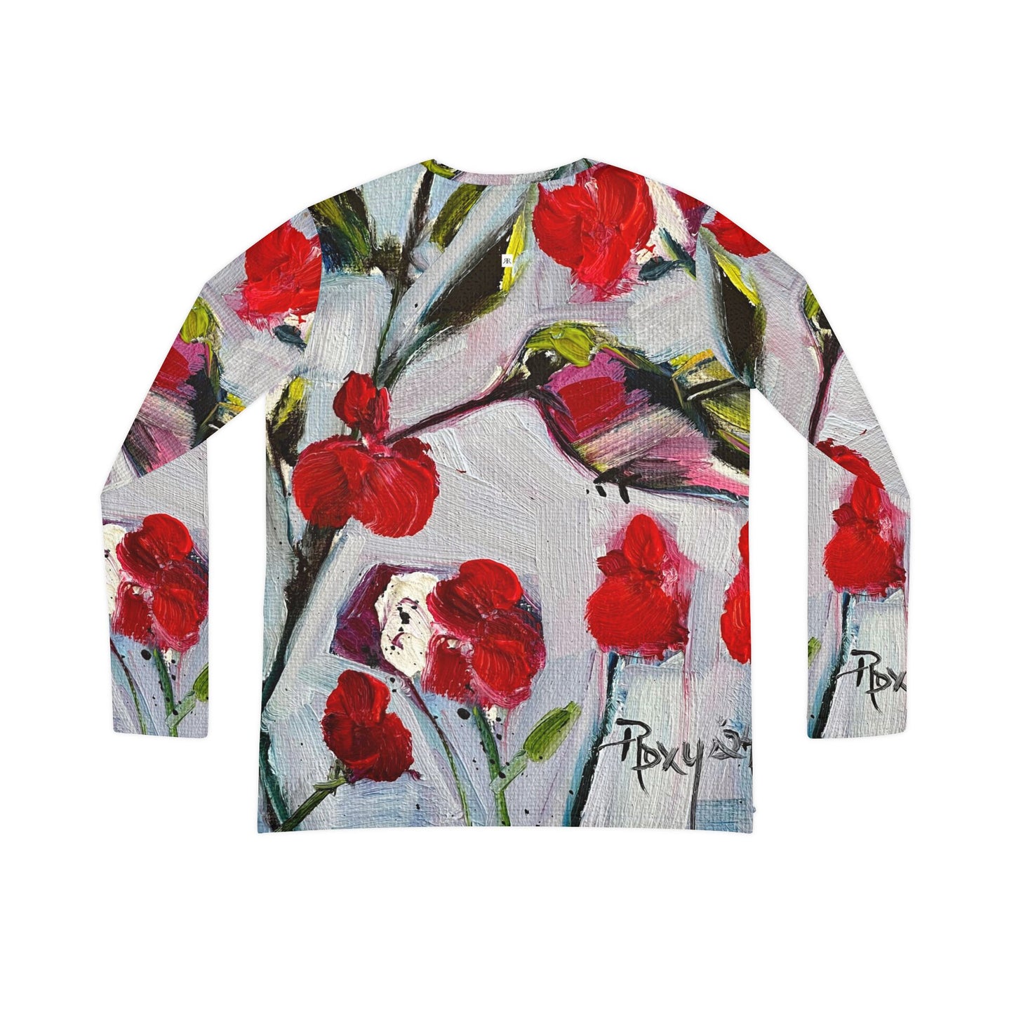 Long Sleeve Shirt-Hot lips Hummingbird- V-neck Women's