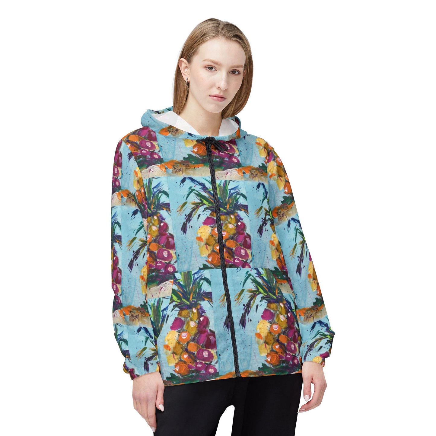 Lightweight Windbreaker Jacket — Pink Pineapple
