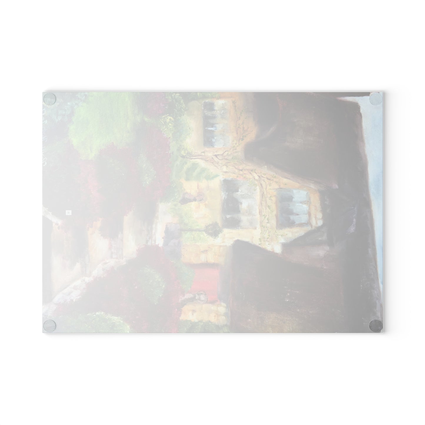 Cotswolds VillageThatched Cottage- Glass Cutting Board