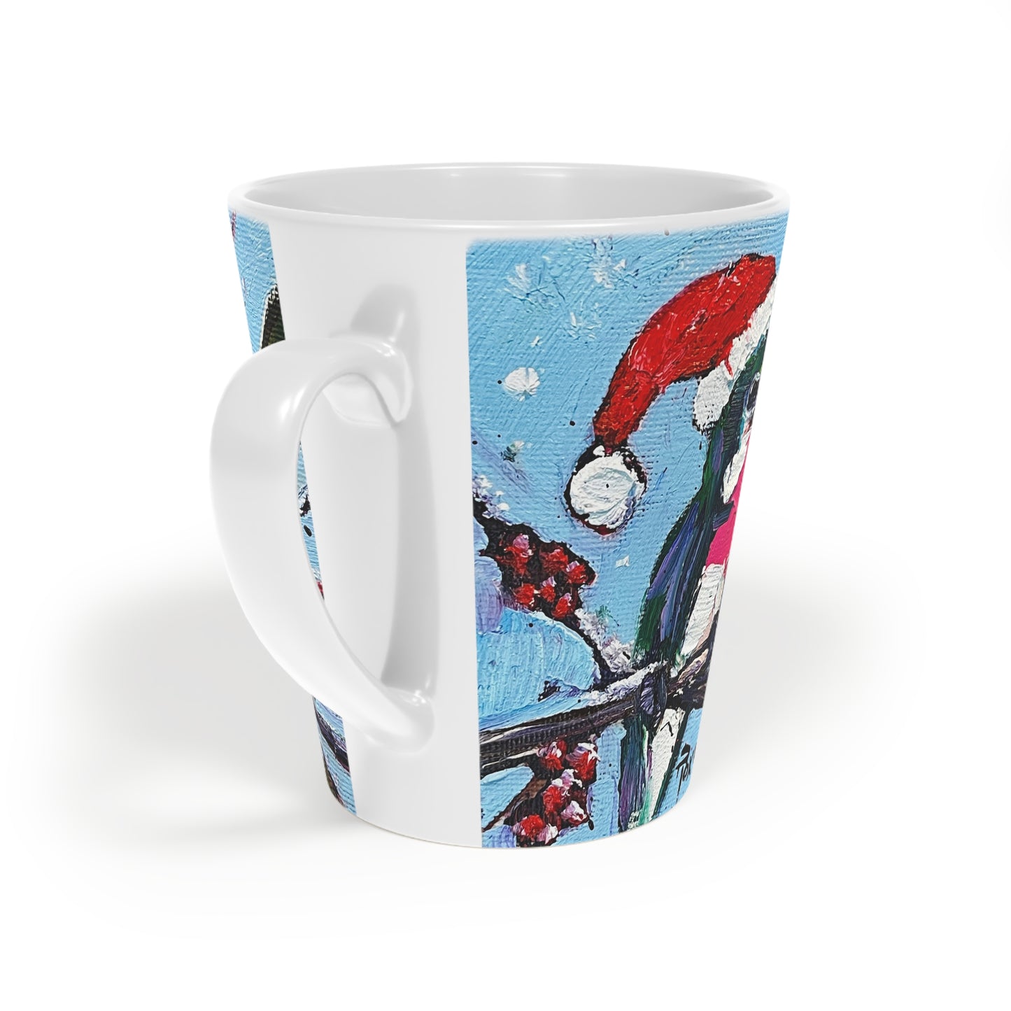 Merry & Bright Holiday Hummingbird Latte Mug, 12oz