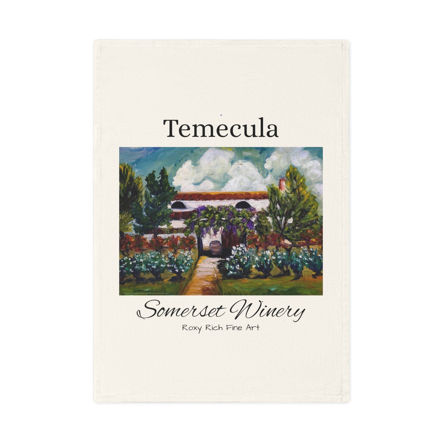 Decorative Tea Towel - Somerset Winery Painting by Roxy Rich