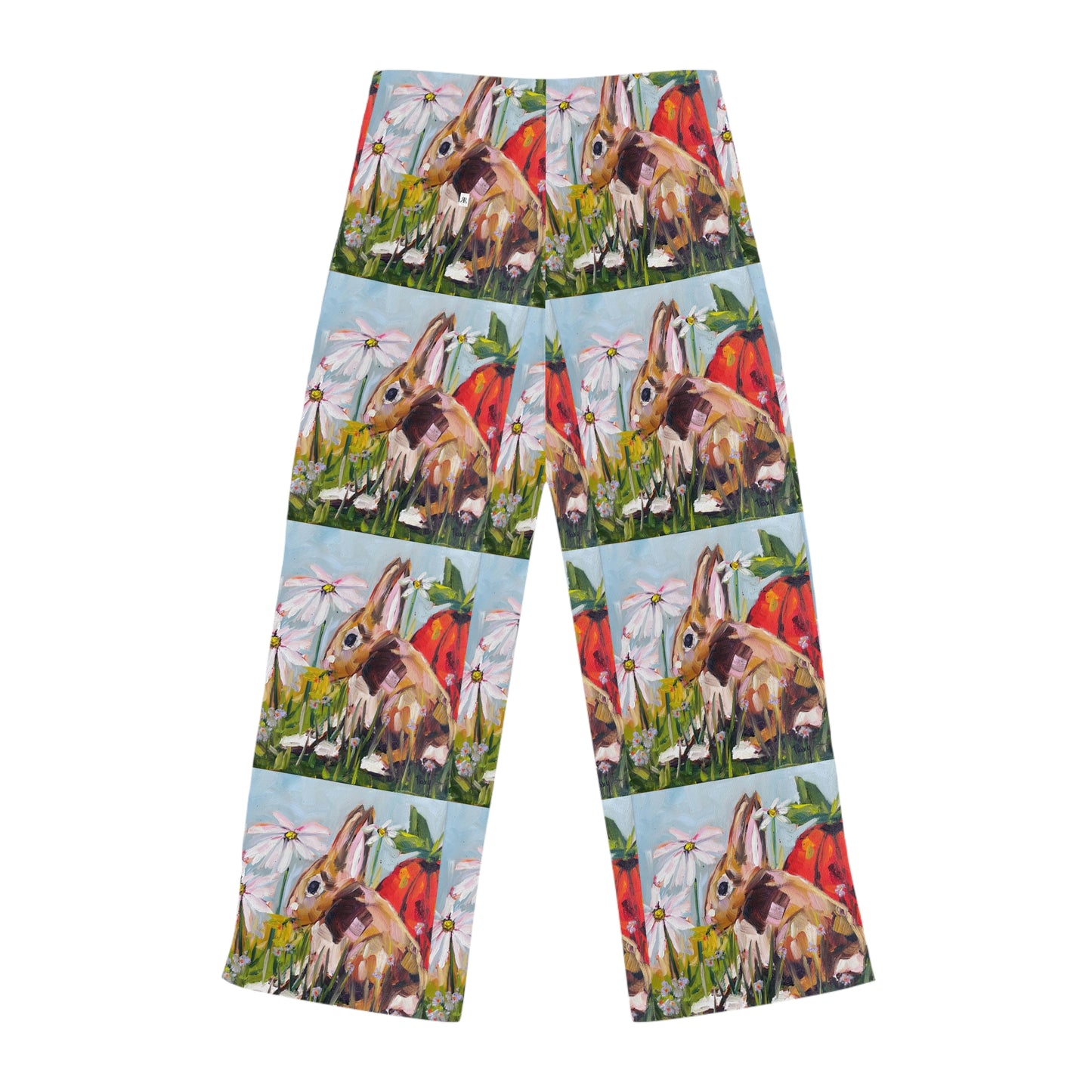 Pajama Pants - Bunny in the Garden- Women's Pajama Pants