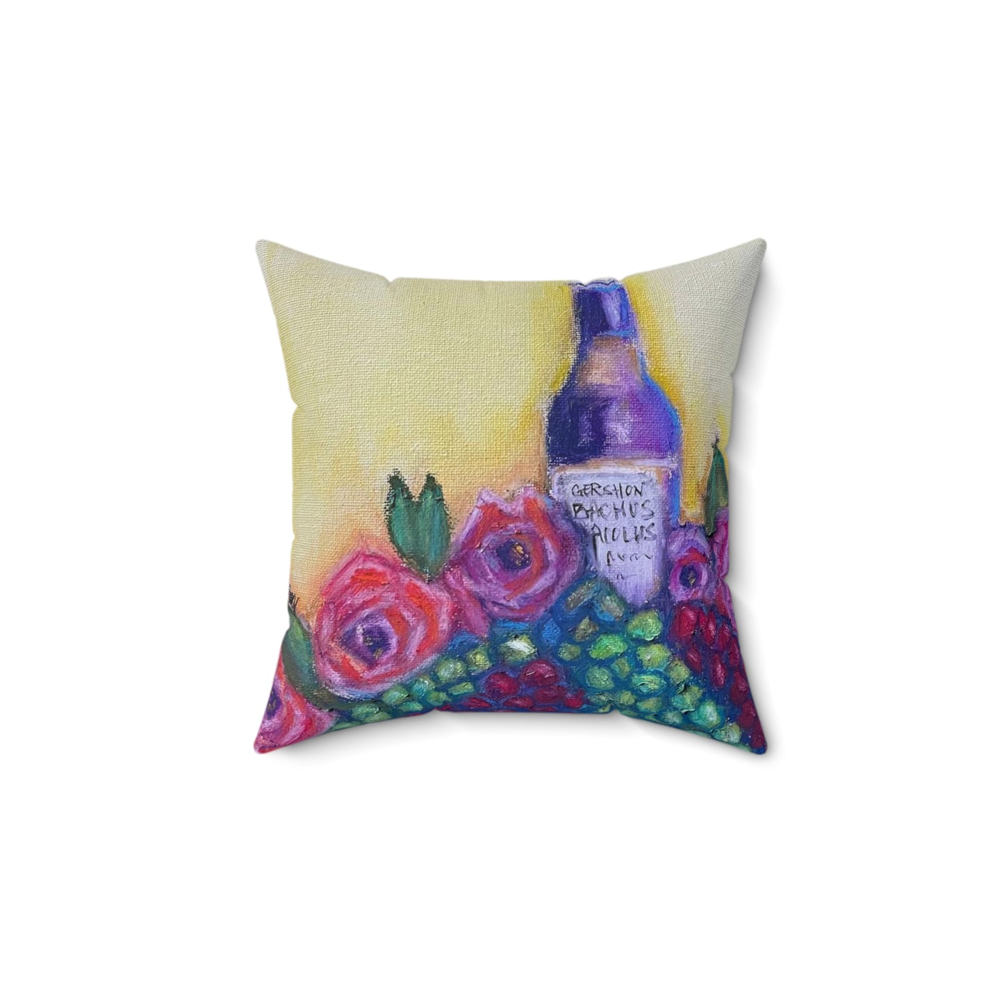 GBV Wine and Roses Indoor Spun Polyester Square Pillow