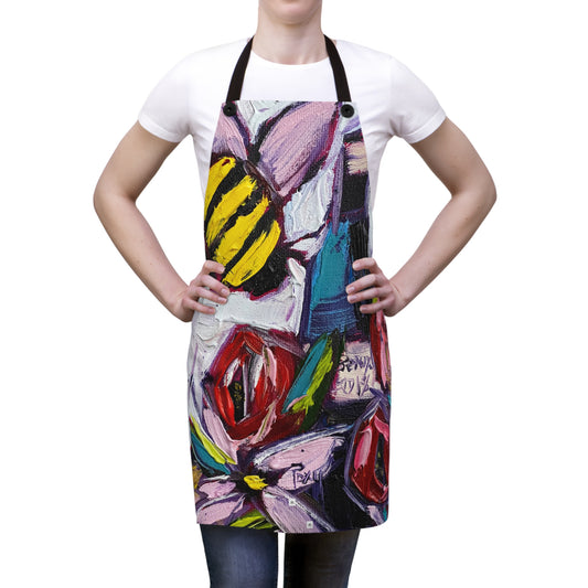 Bee Happy with Wine and Roses Apron