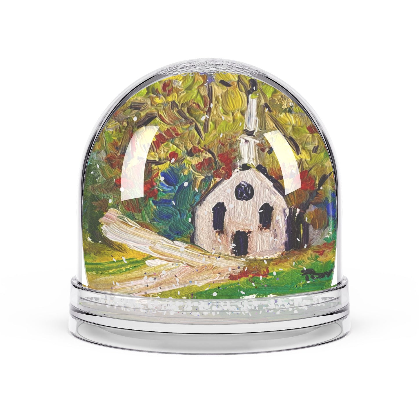 Snow Globe - Steeple in the Woods-Rural Church