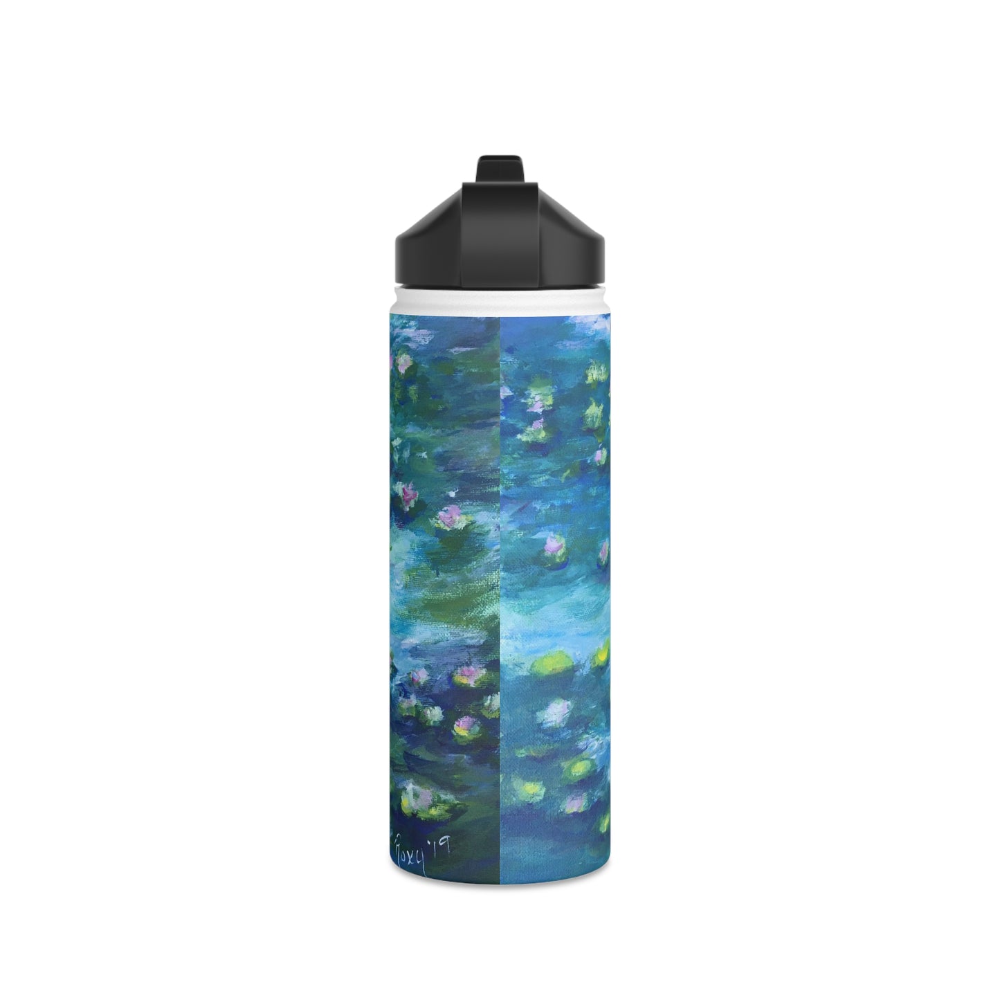 Botella de agua de acero inoxidable Water Lilies, tapa estándar