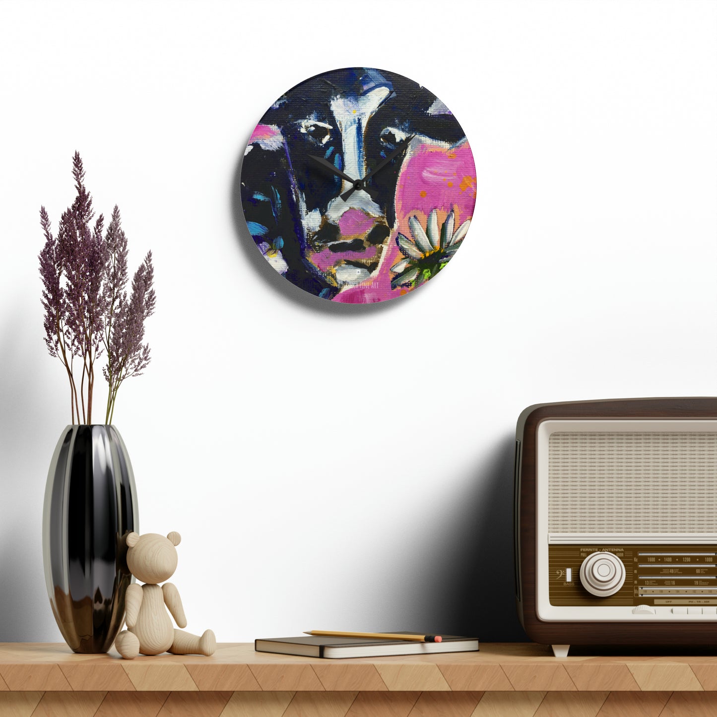 Nellie Cow Acrylic Wall Clock