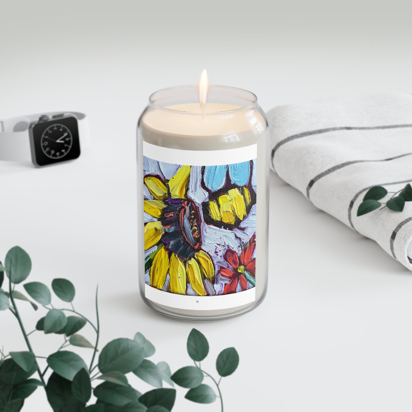 Sun Bee-Sunflower and Bee Scented Candle, 13.75oz