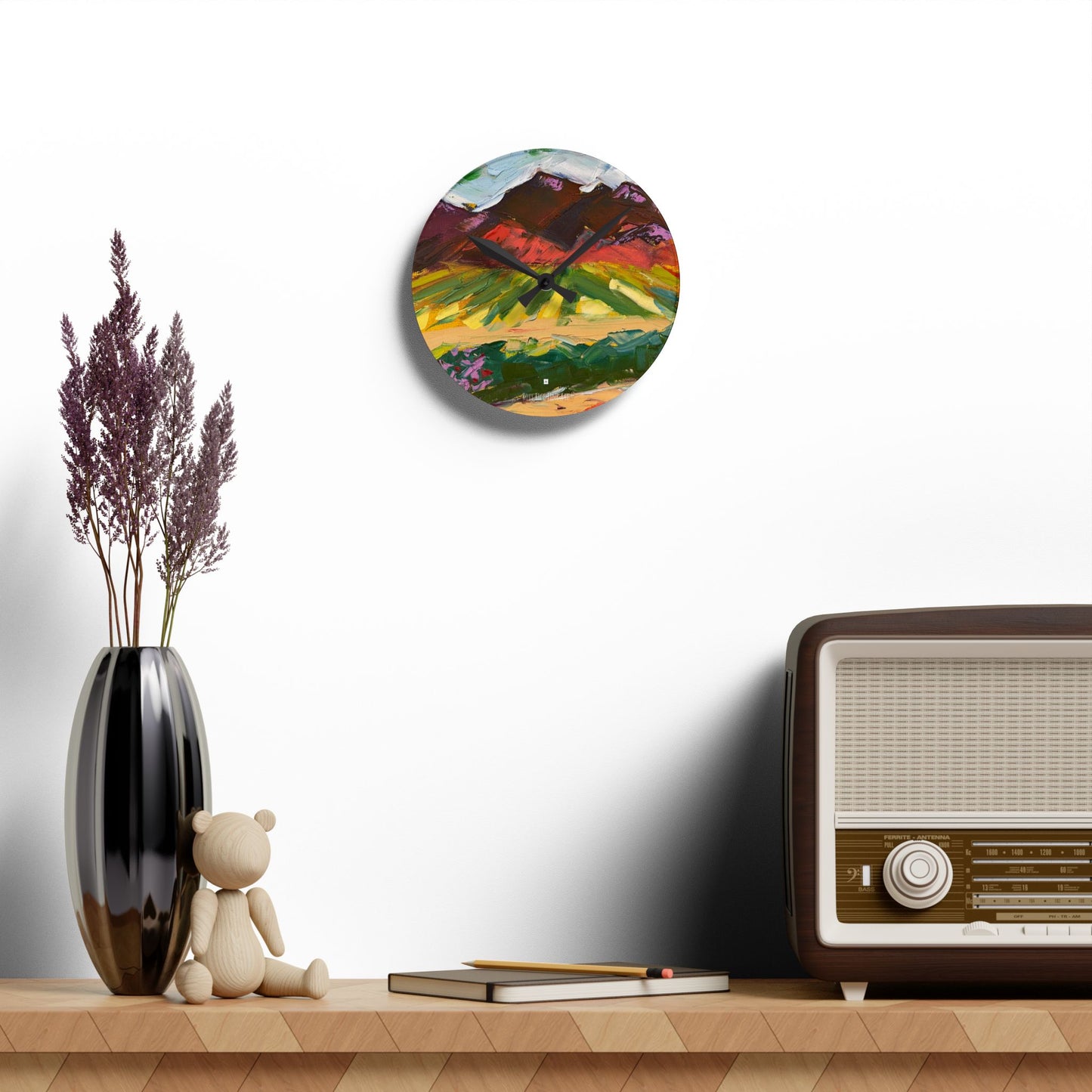 Mountain View at Chapin Acrylic Wall Clock