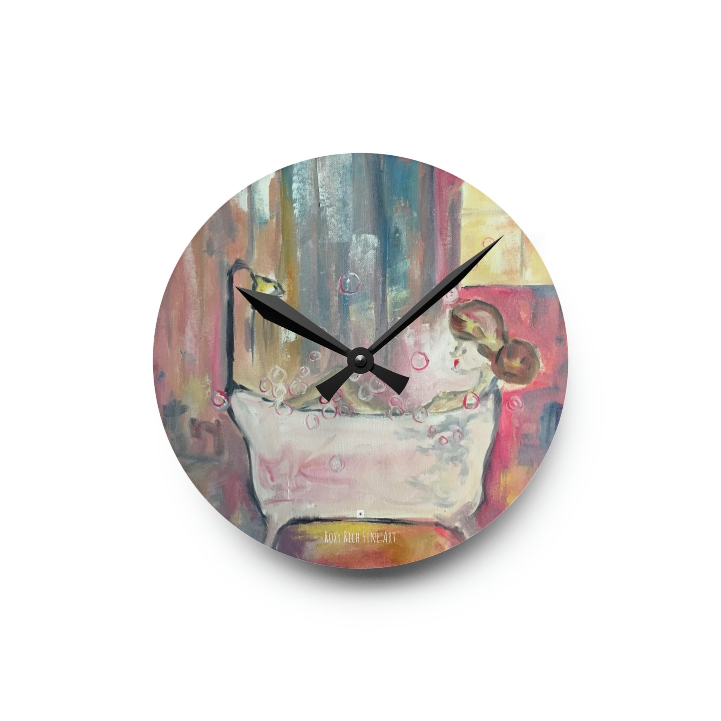 Horloge murale en acrylique pour bain moussant 