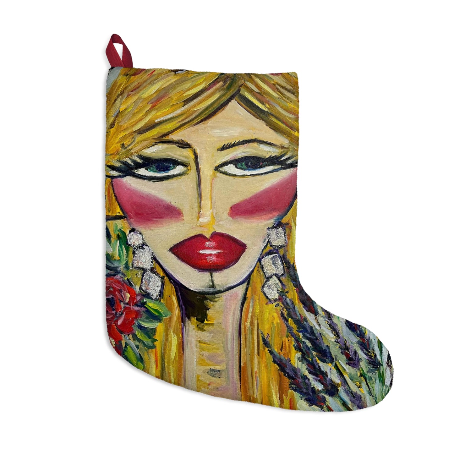 Hummingbird Lady Christmas Stocking