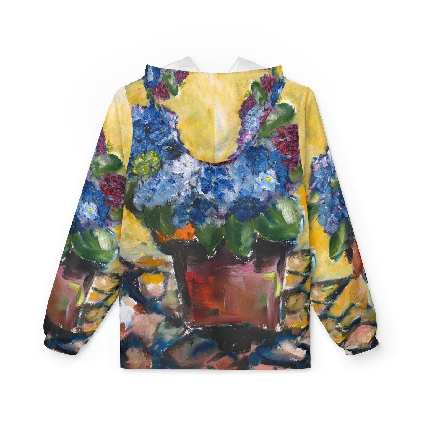 Lightweight Windbreaker Jacket — Hydrangeas on the Patio
