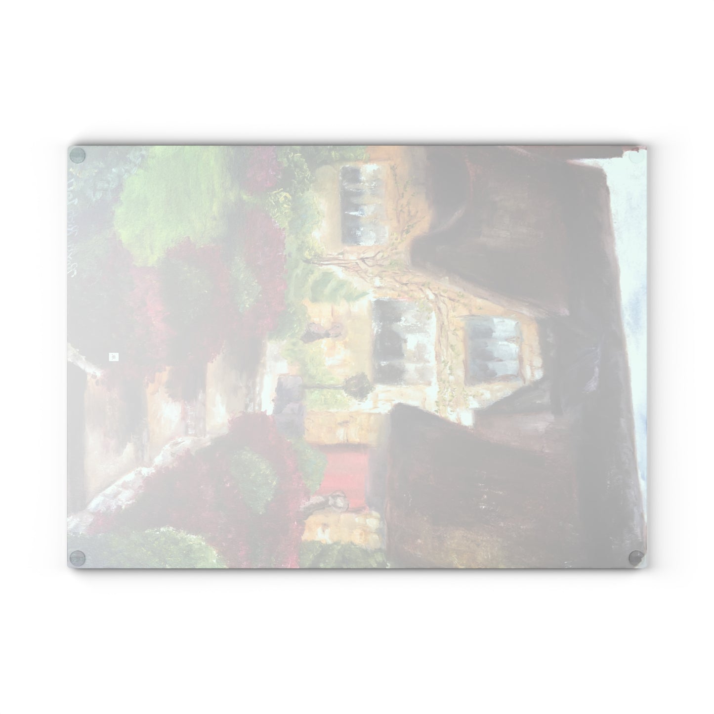 Cotswolds VillageThatched Cottage- Glass Cutting Board