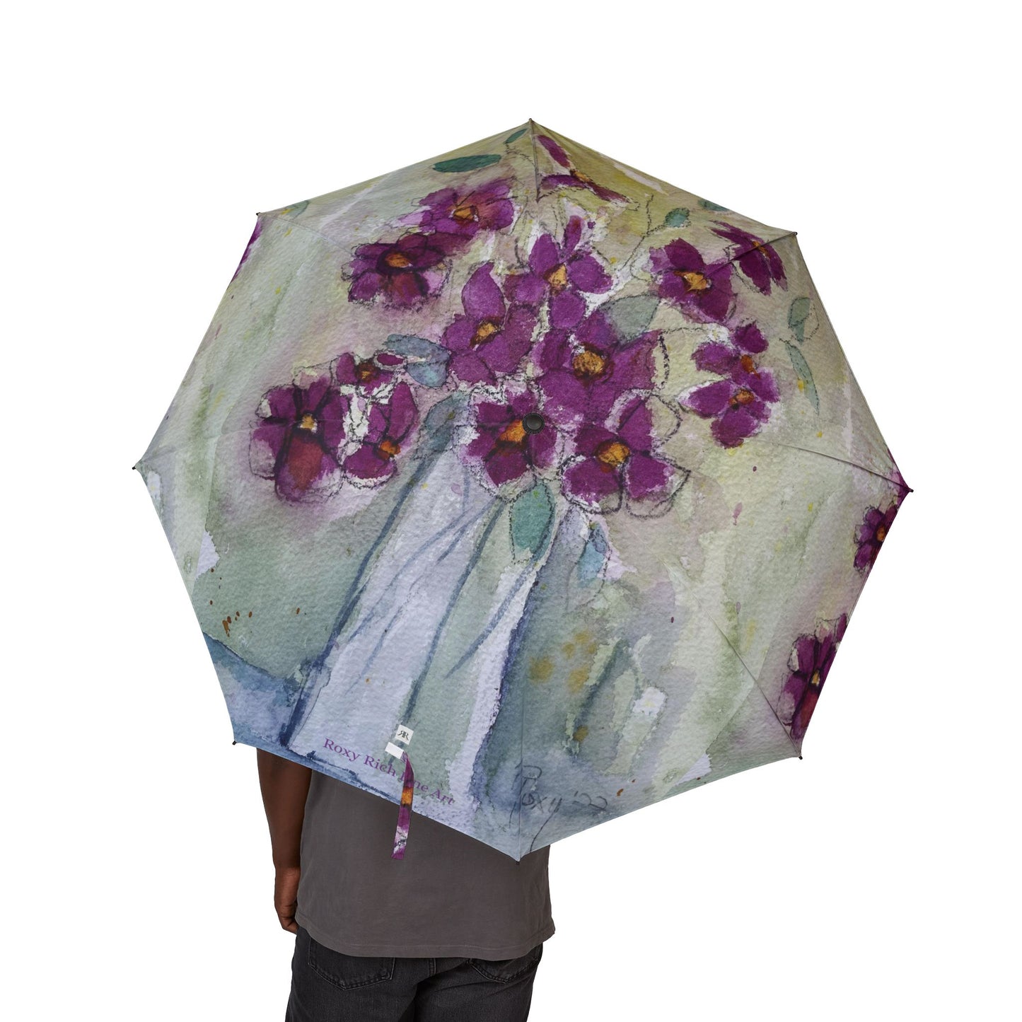 Umbrella- Pretty Pink Wildflowers