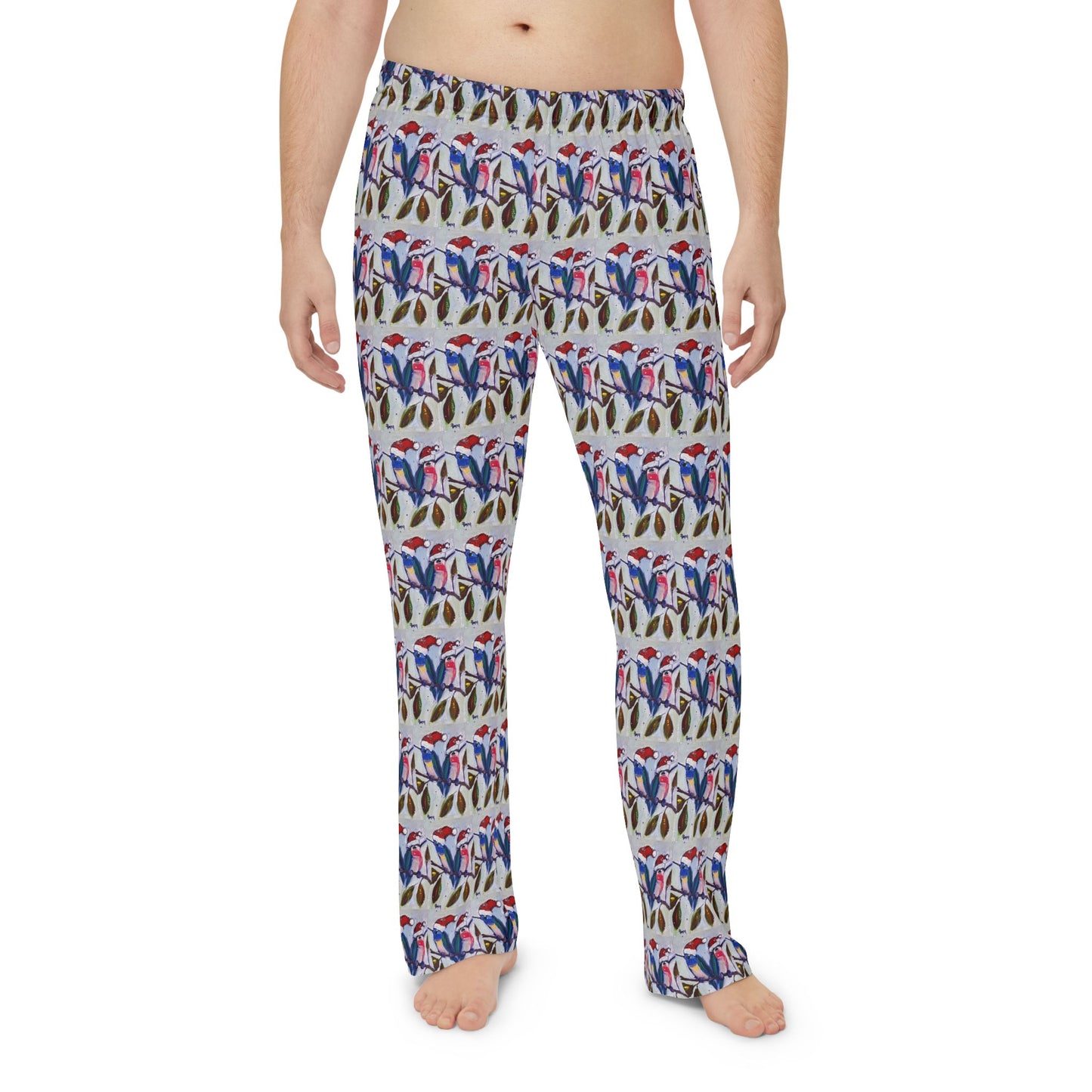 Holiday Humminbgirds Pajama Pants — Colorful All‑Over Print Men's Lounge Pants