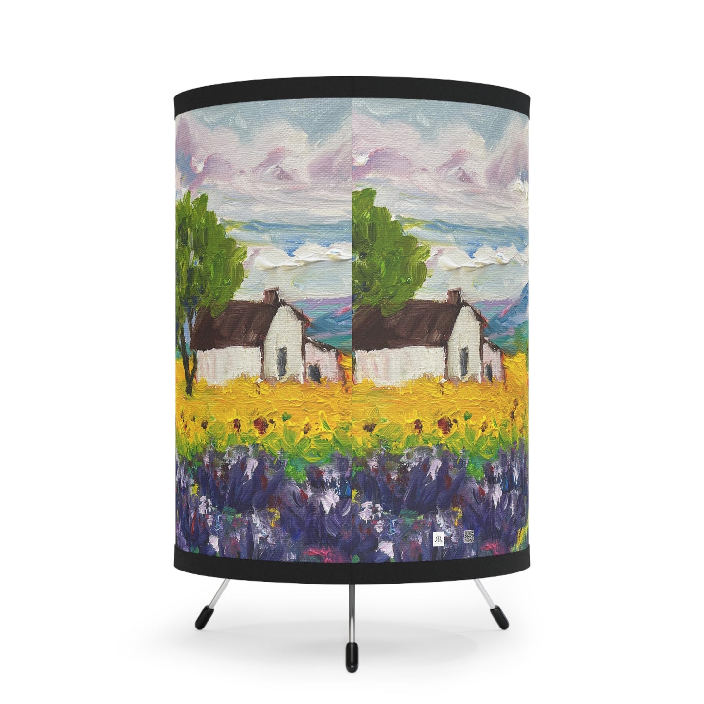 Sunflowers and Lavender Provence Tripod Lamp