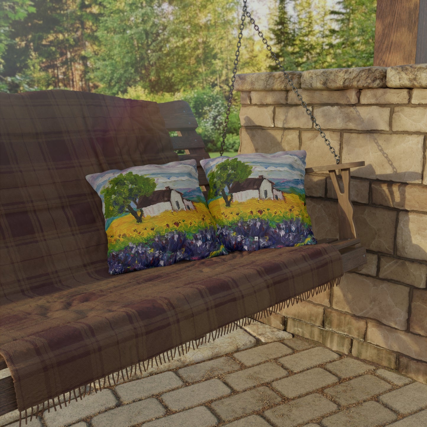 Sunflowers and Lavender Provence Outdoor Pillows