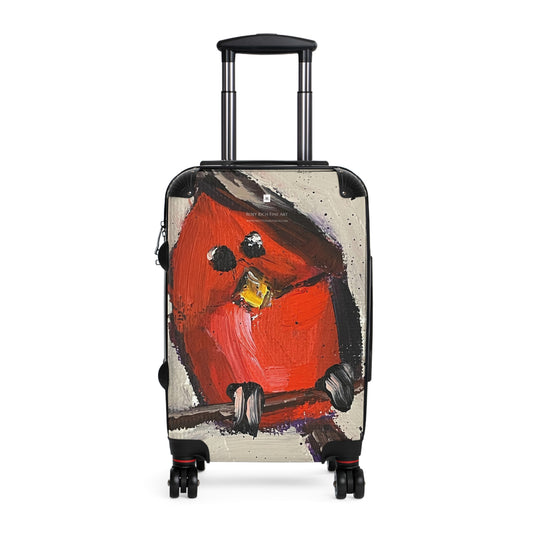 Whimsical Red Cardinal Chick Carry on Suitcase