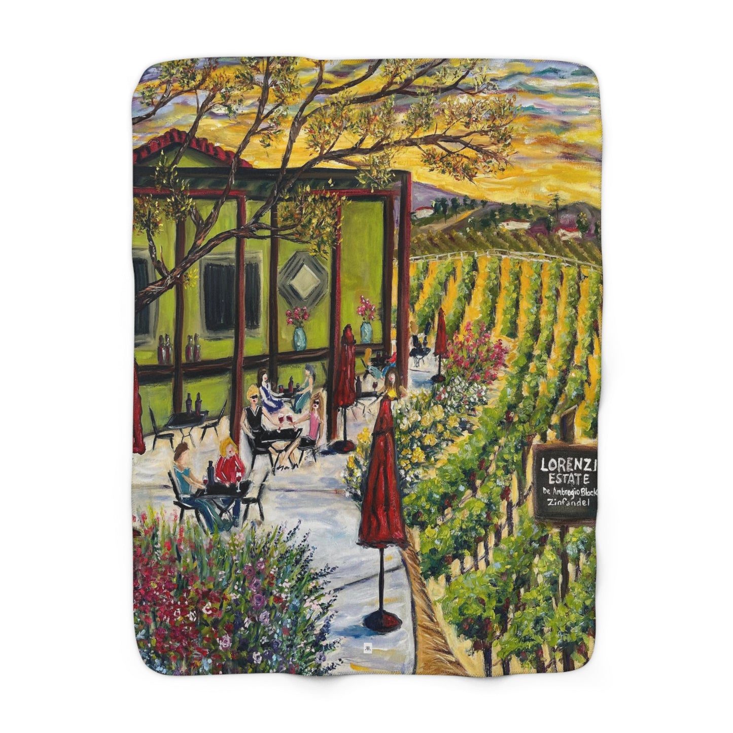 Lorenzi Estate Terrace Sherpa Fleece Blanket