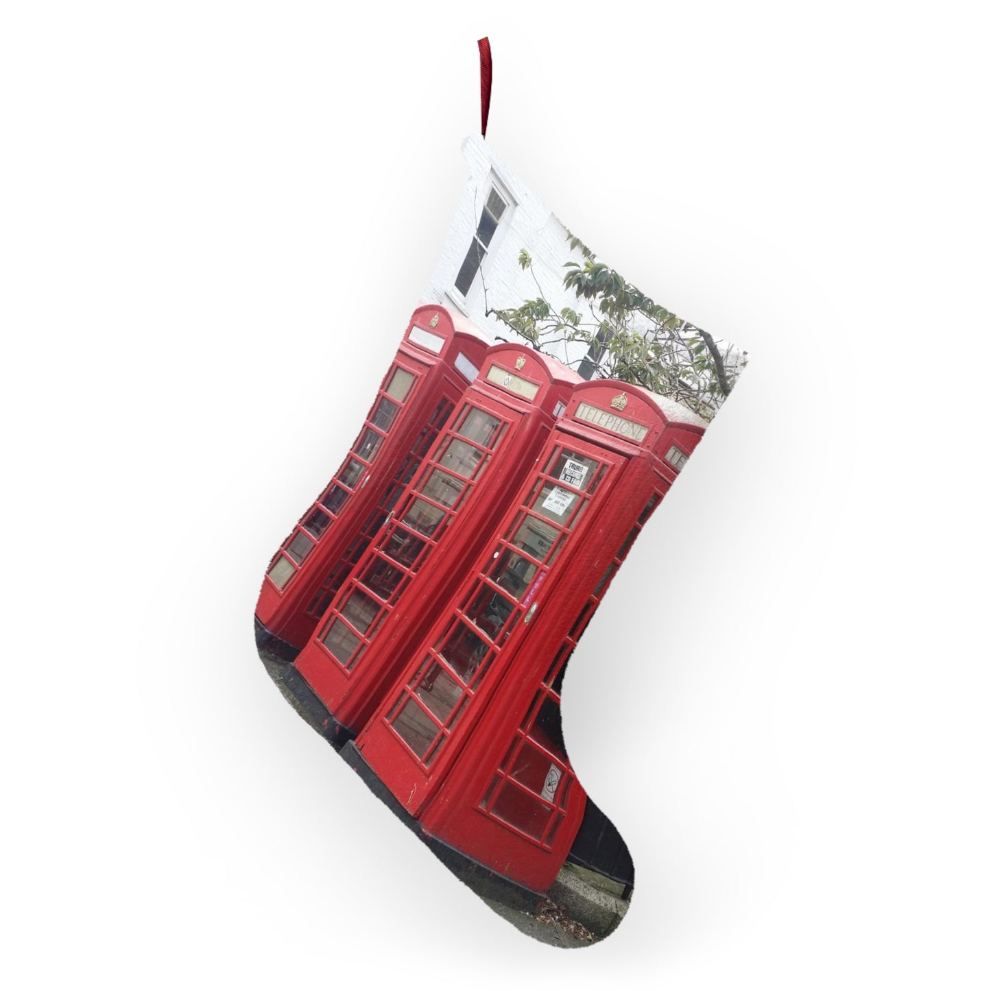 British Phone Booths Christmas Stocking