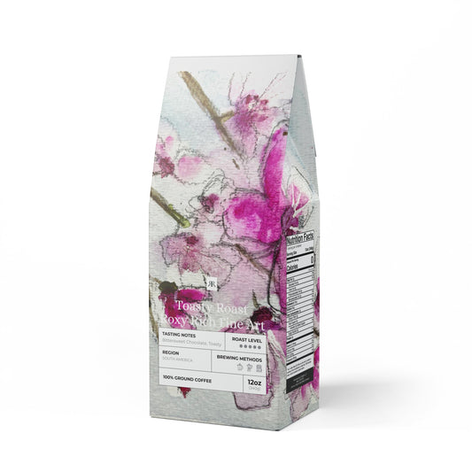 Café tostado tostado con flores de cerezo y flores sueltas, bolsa de 12,0 oz