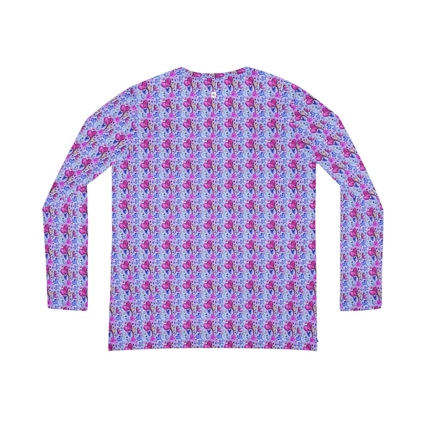 Women's Long Sleeve V-neck Shirt -Floating Hearts Parade