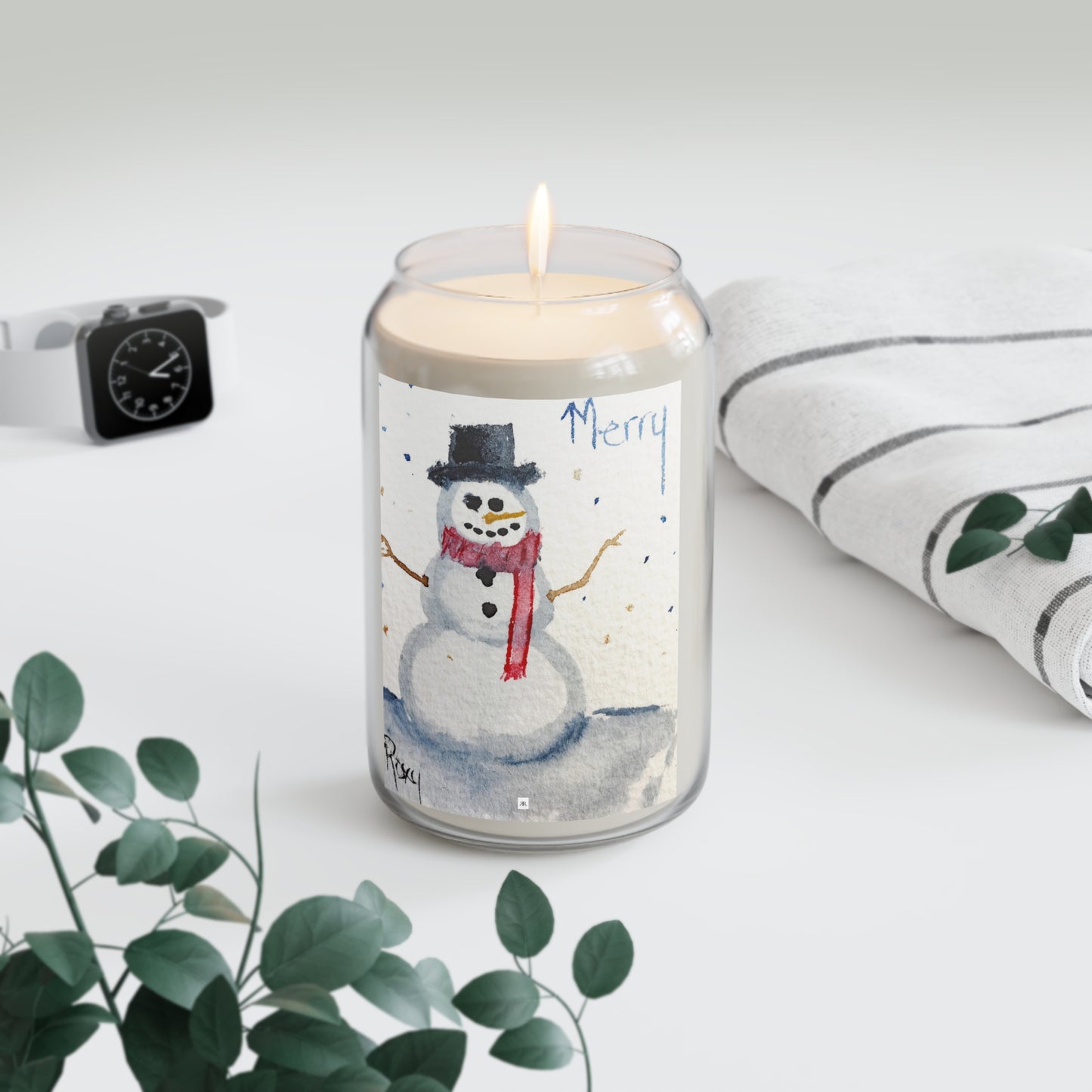 Merry Snowman Christmas Candle Scented Candle, 13.75oz