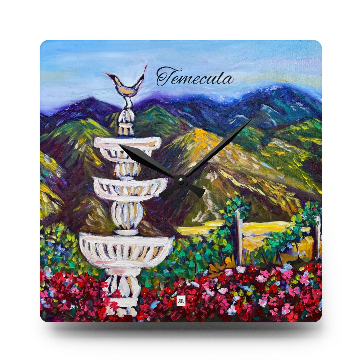 Fountain Vista at GBV "Temecula" Acrylic Wall Clock