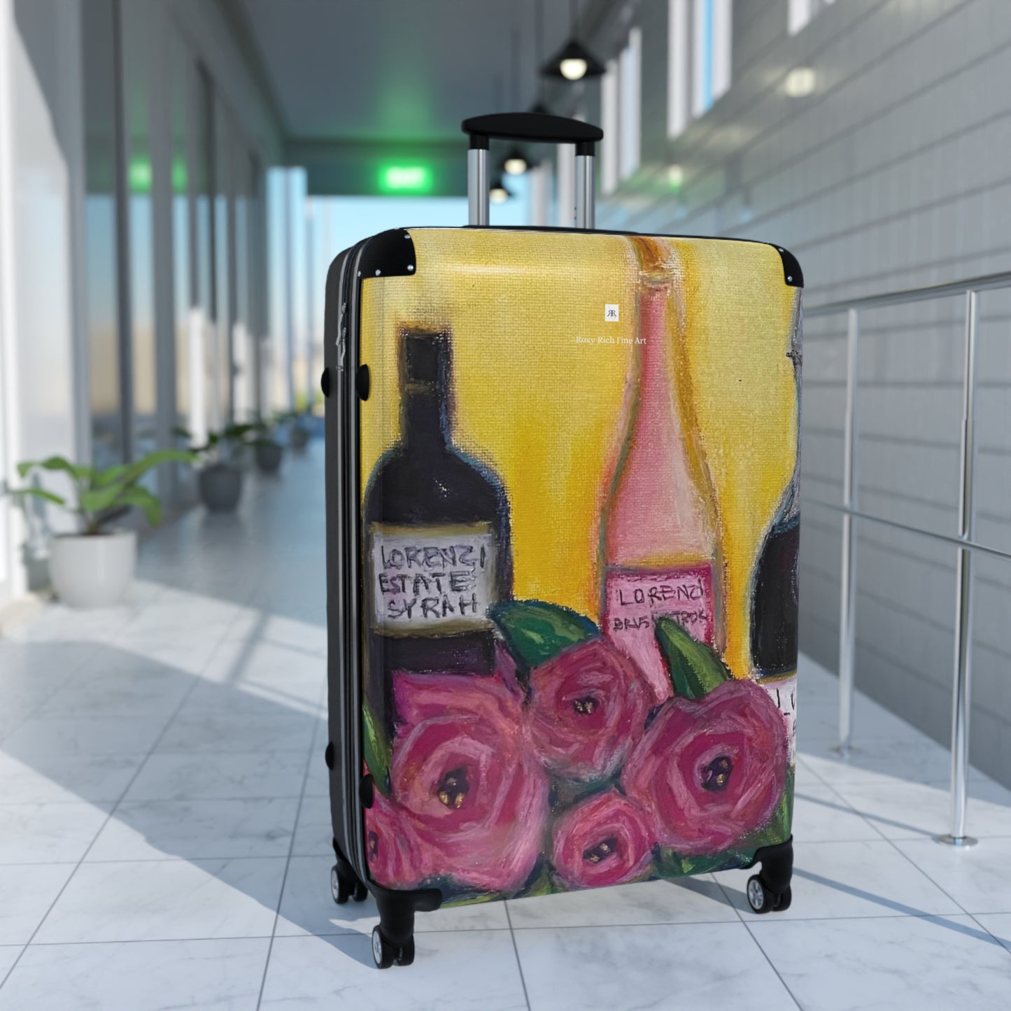Lorenzi Estate Wine and Roses  (and Grapes) Carry on Suitcase (+Med /Large sizes)
