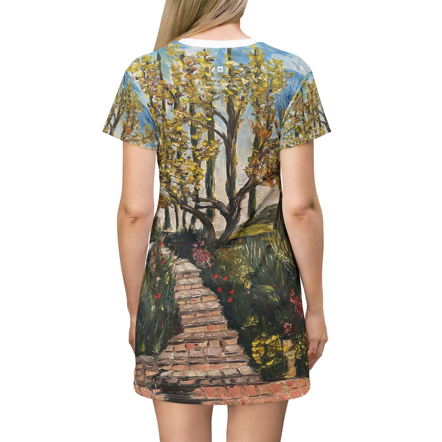 T-Shirt Dress (AOP)-Tree and Garden at Gershon Bachus Vintners