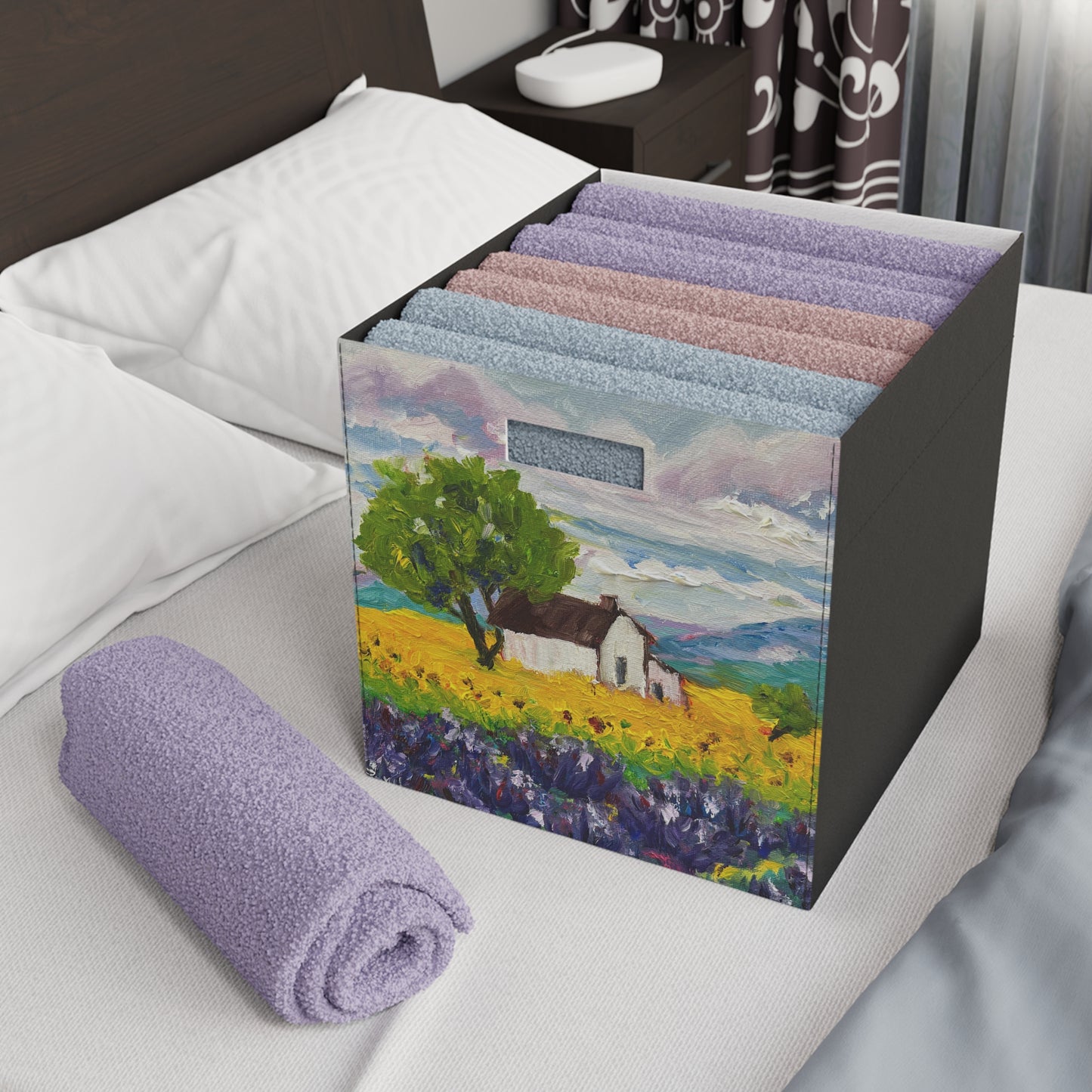 Sunflowers and Lavender Provence Felt Storage Box