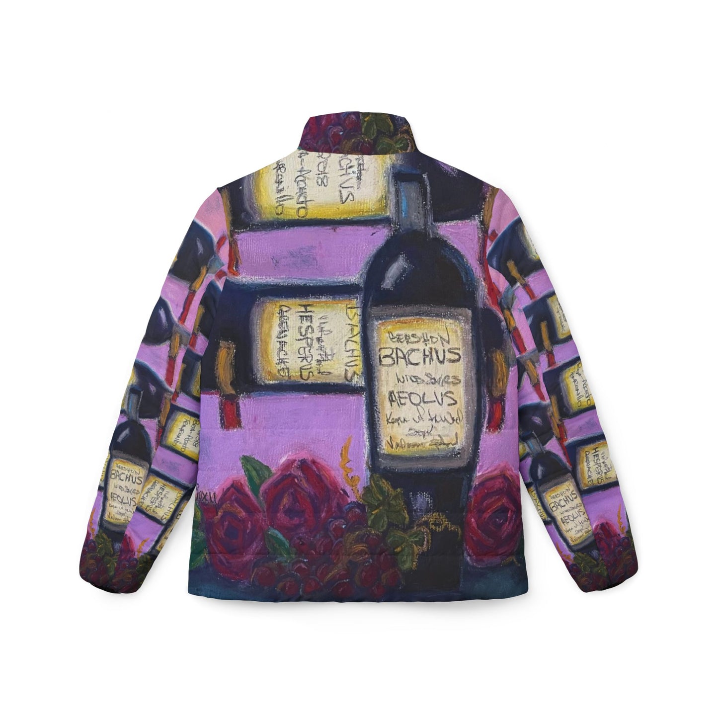 Women's Puffer Jacket - Roxy Rich Fine Art -Bachus Reserves-GBV Wine Rack and Roses
