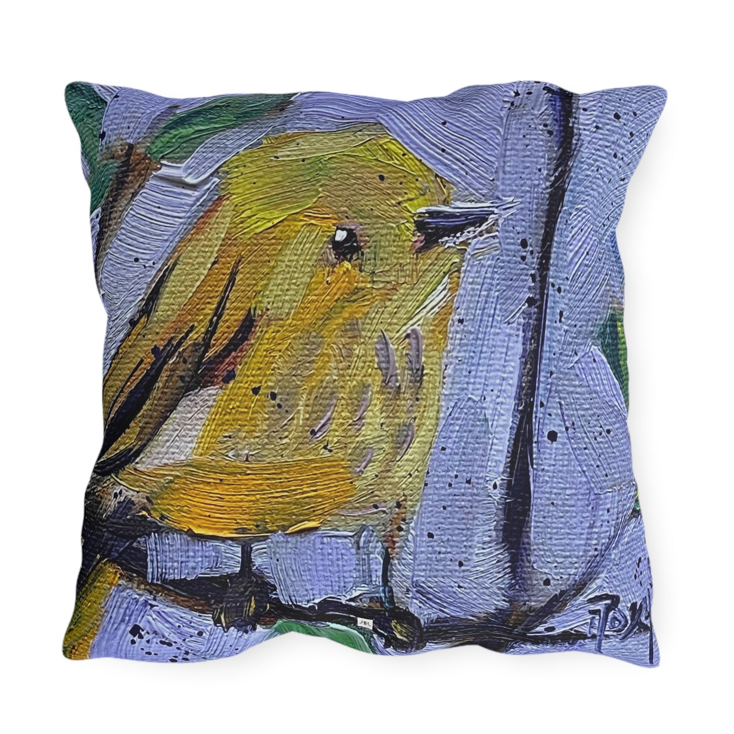 Winsome Little Warbler Outdoor Pillows