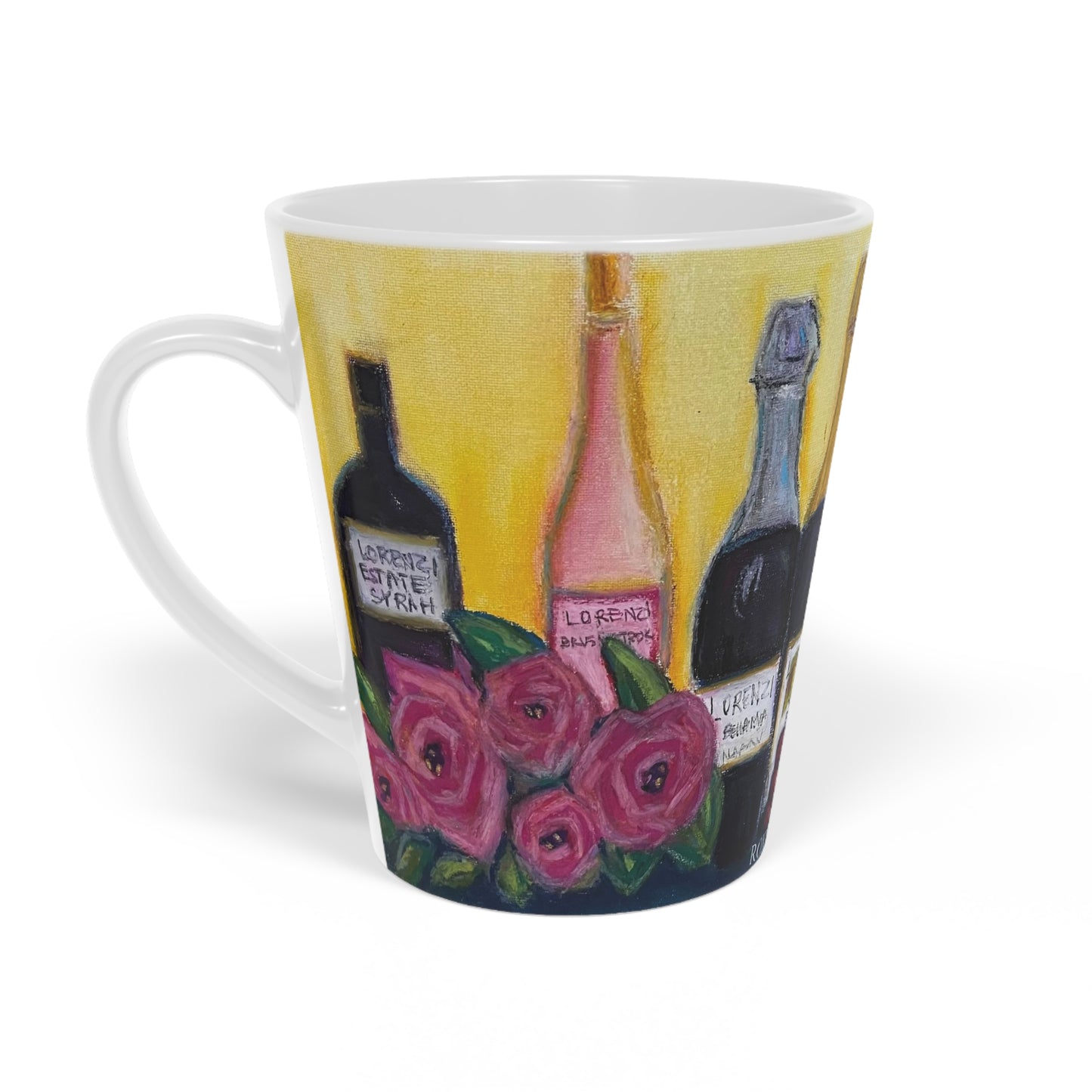 Lorenzi estate Wine and Roses Latte Mug, 12oz