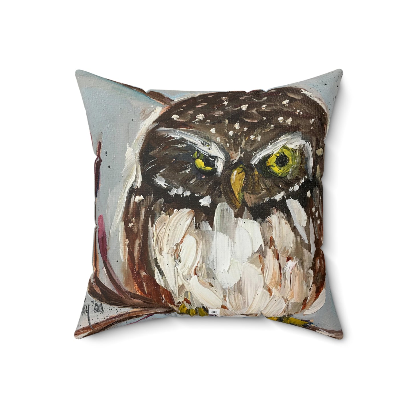 Pygmie Owl Indoor Spun Polyester Square Pillow