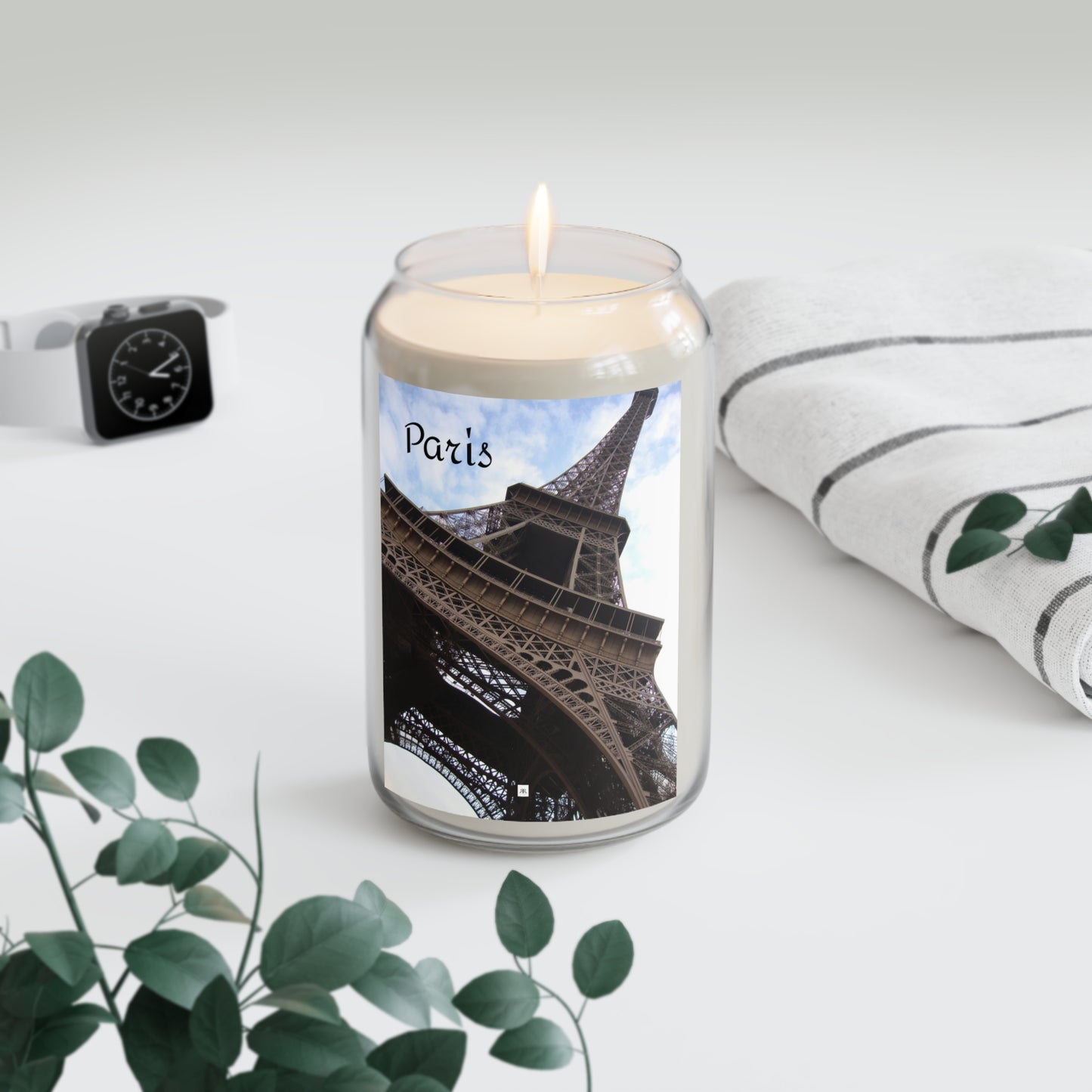 Vela perfumada con fotografía de la Torre Eiffel de París, 13.75 oz