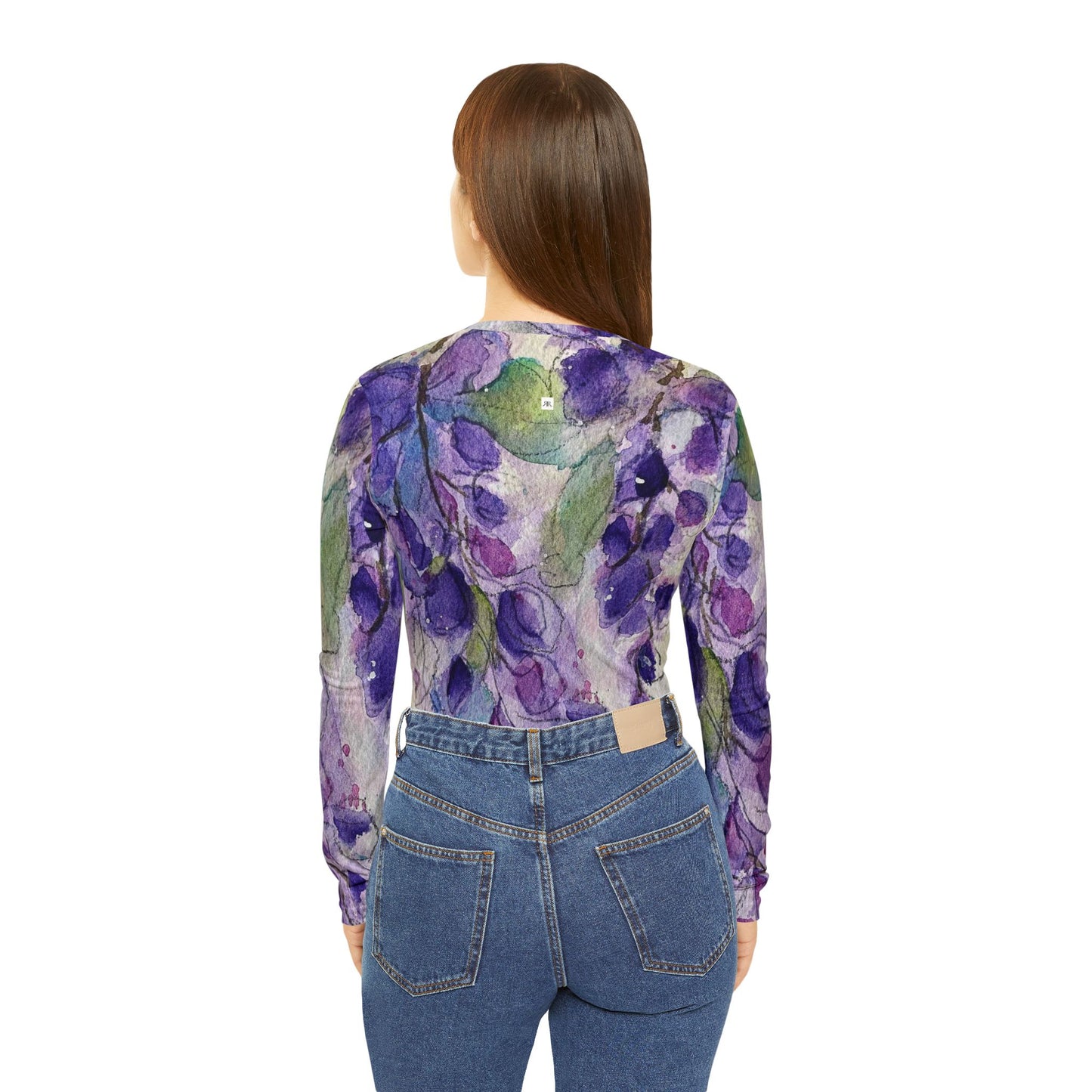 Long Sleeve Shirt-Purple Wisteria- V-neck Women's