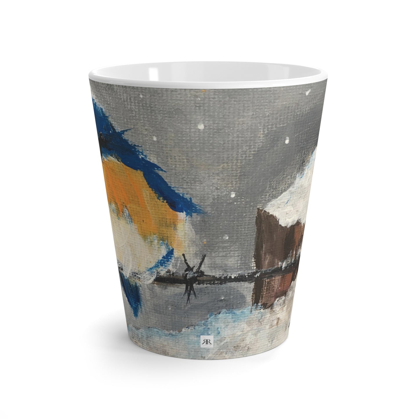 Mug - Fluffy Fat Bluebird in Snow-Made in and Ships from USA
