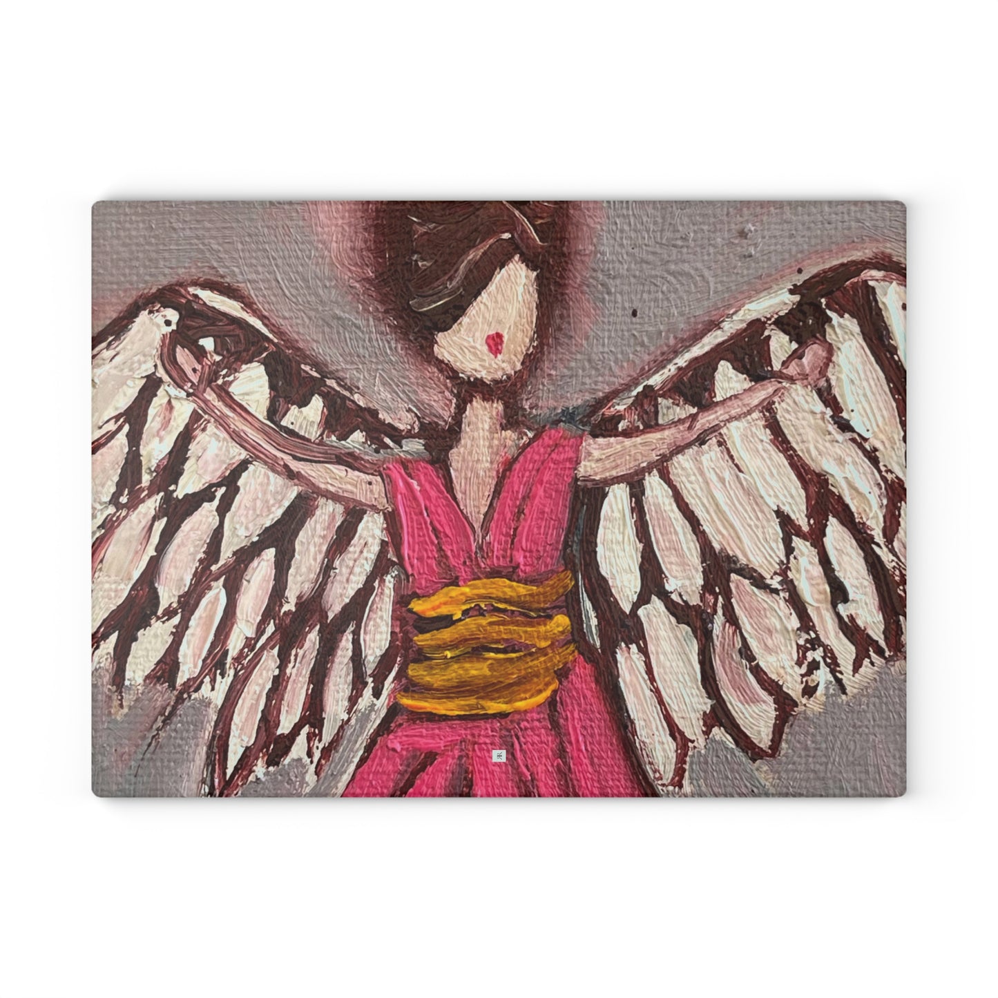 Pink Angel Glass Cutting Board