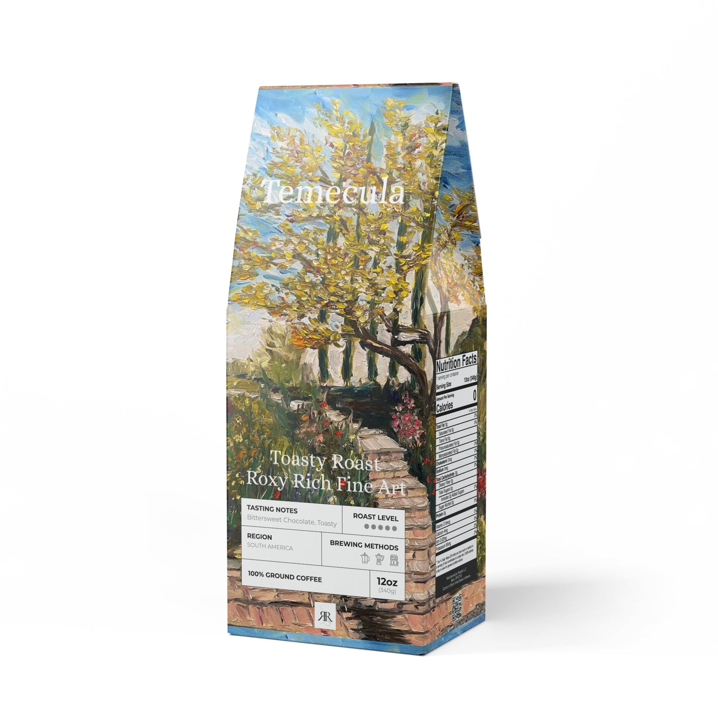 El olivo y el jardín en GBV Temecula-Toasty Roast Coffee 12.0z Bolsa