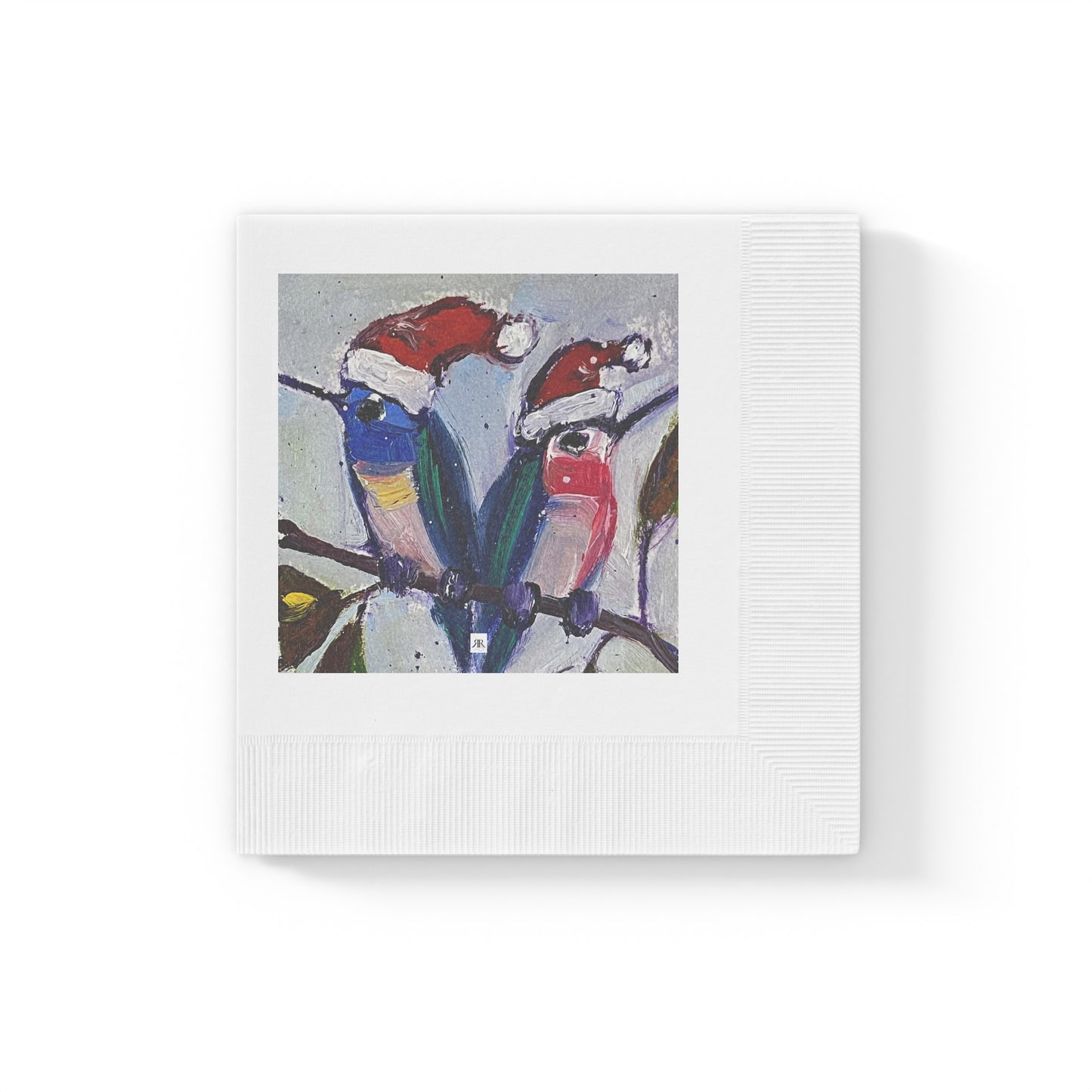 Holiday Hummingbirds-White Coined Napkins