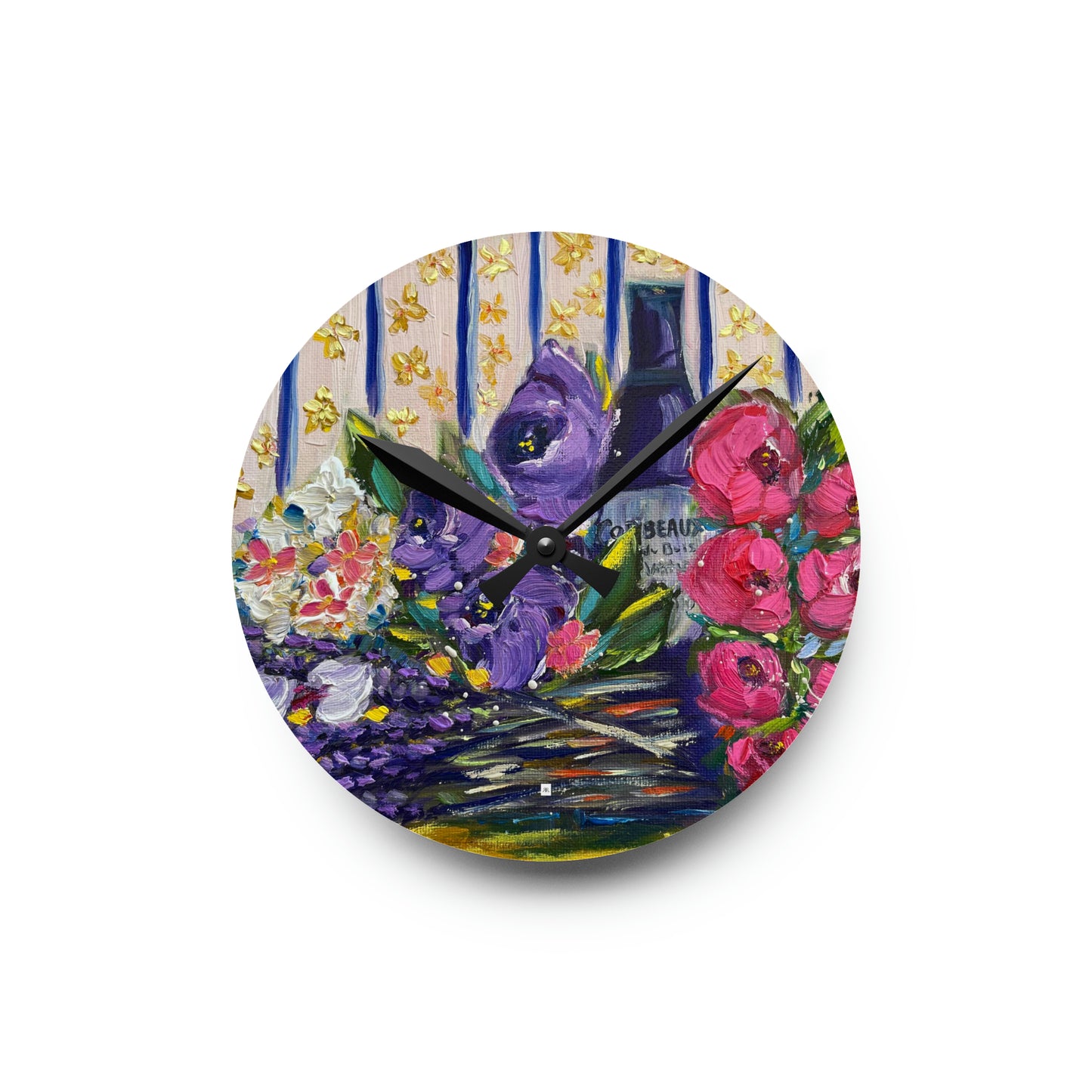 Wine and Lavender- Acrylic Wall Clock