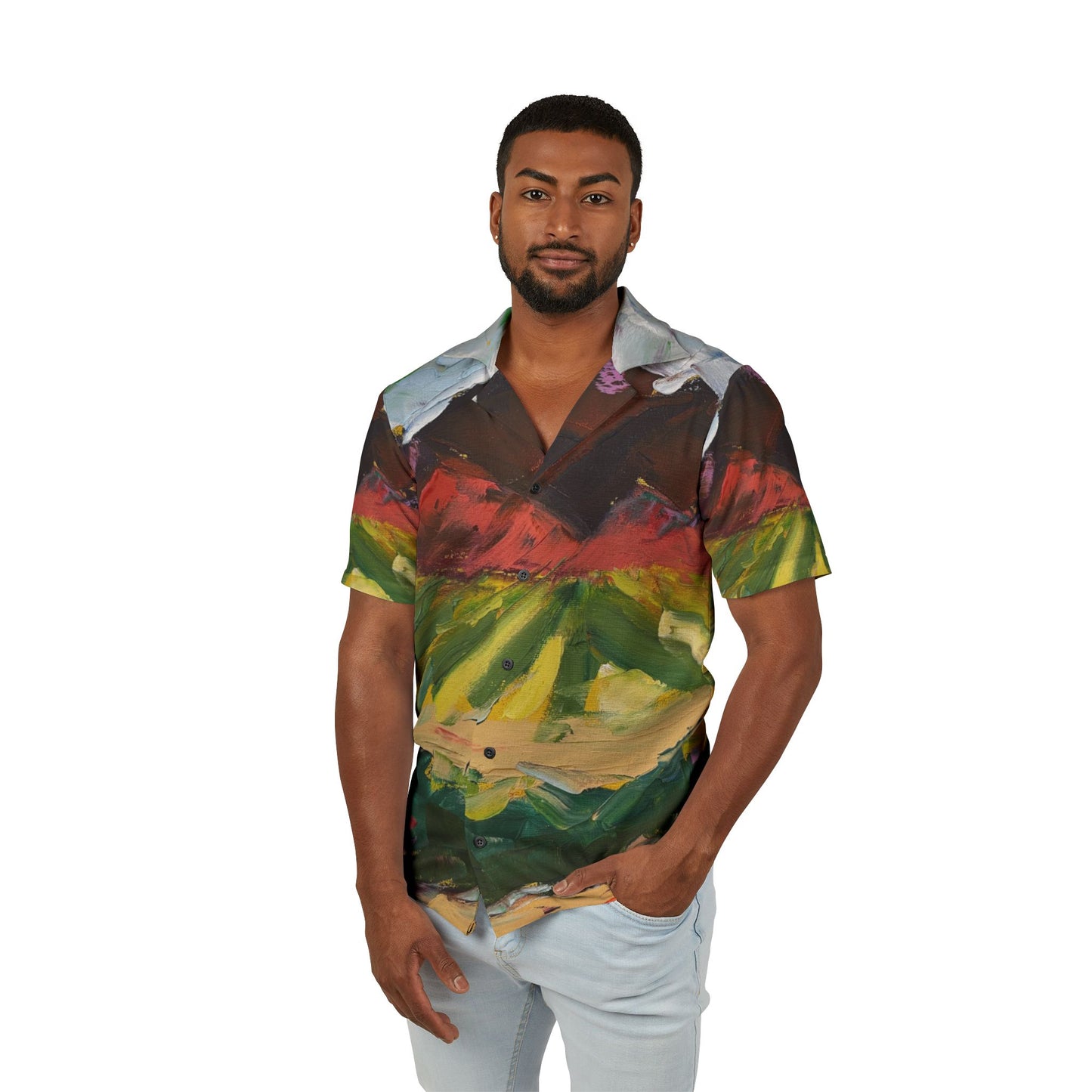 Men's Hawaiian Camp Shirt -Mountain View at Chapin