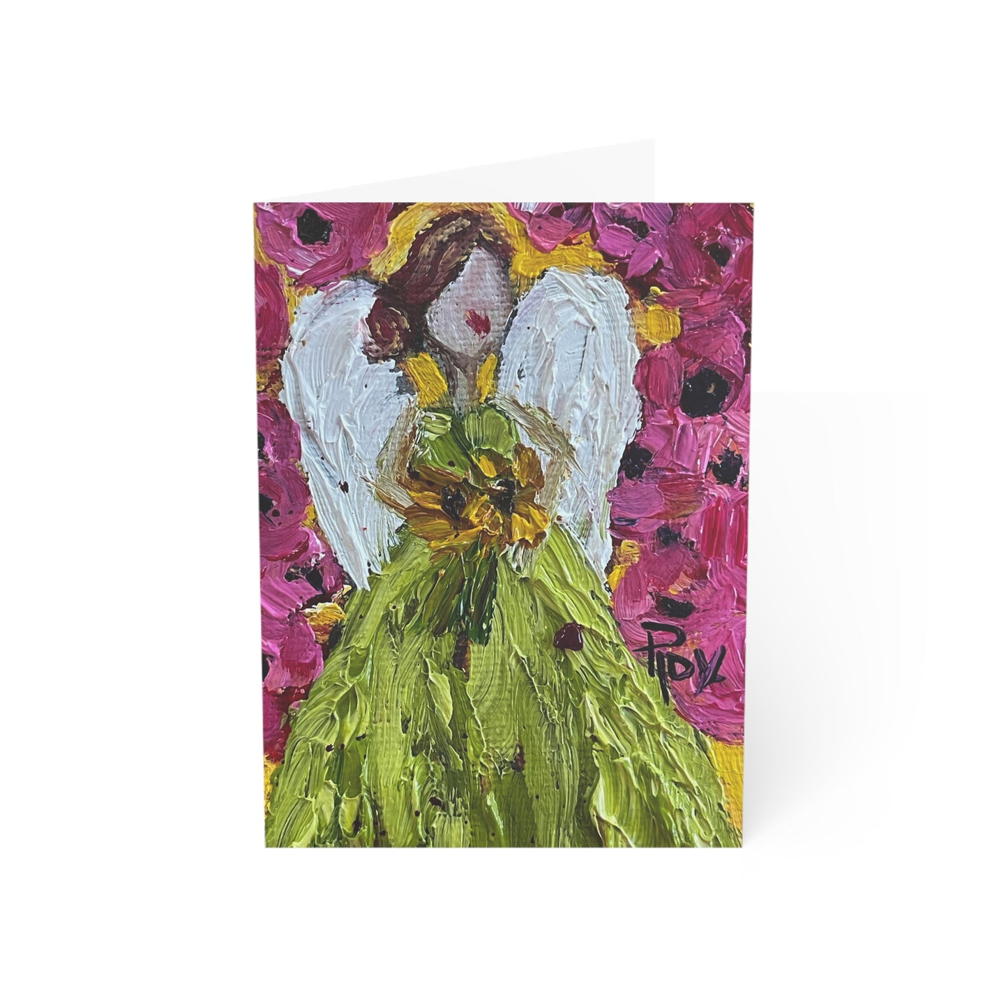 Angel of Blithe Folded Greeting Cards with Message of Joy