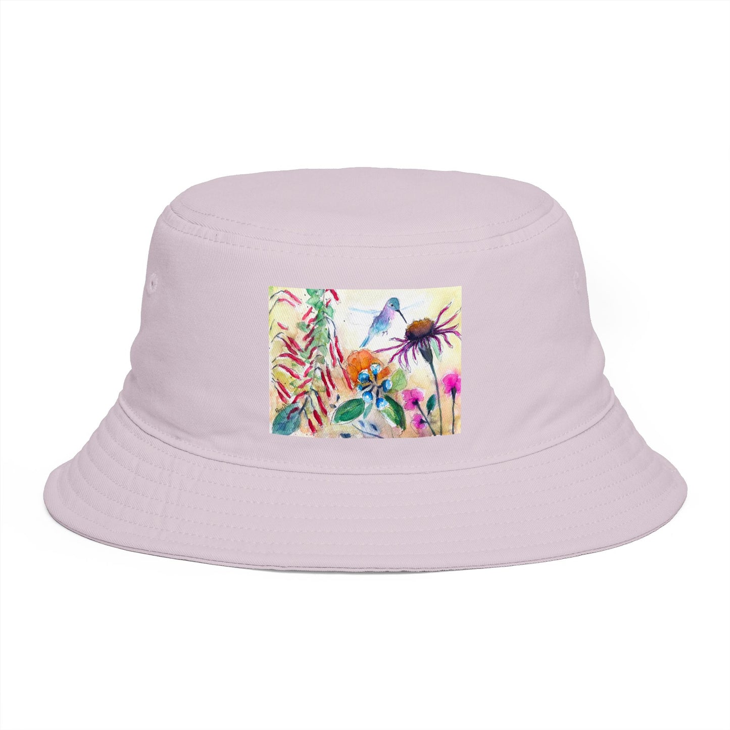Roxy Rich Fine Art -Hummingbird Garden - Stylish Durable Bucket Hat