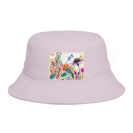 Roxy Rich Fine Art -Hummingbird Garden - Stylish Durable Bucket Hat