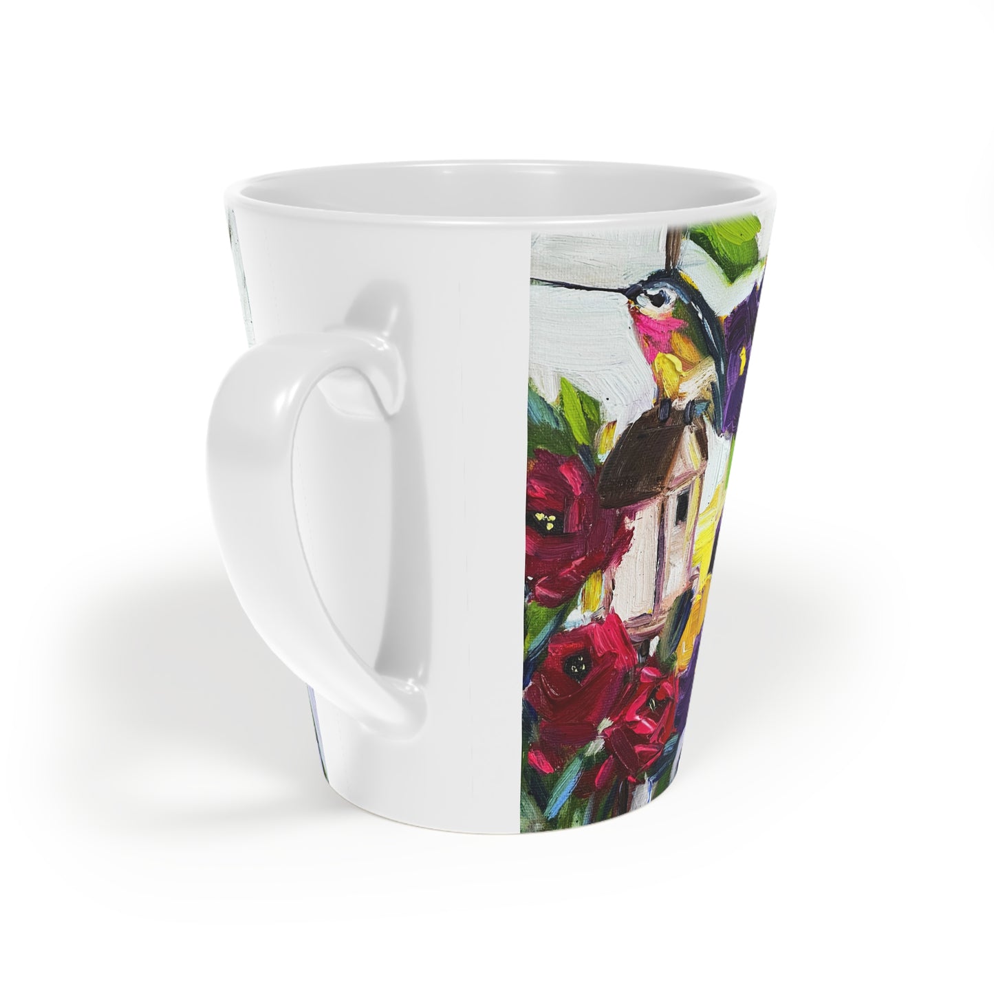 Hummingbird at the Window Latte Mug, 12oz