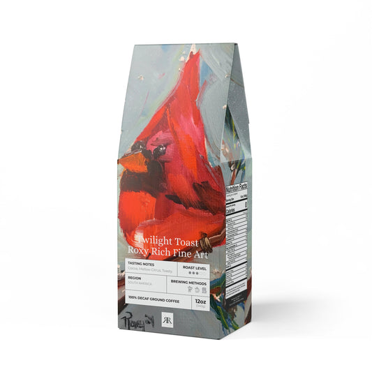 Red Cardinal in a Fir Tree-Twilight Toast- Decaf Coffee Blend